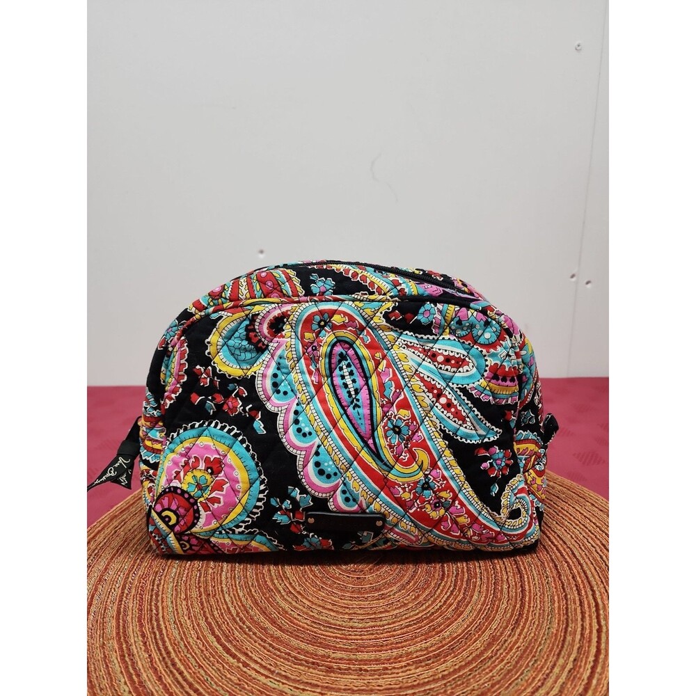 Vera Bradley Parisian Paisley Travel Lined Cosmetic Bag Retired Print Boho Hippy